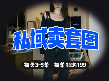 私域卖套图每天3-5单,每单利润99-九一好资源