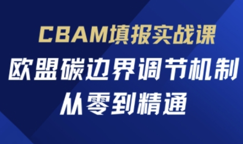 CBAM填报实战课,欧盟碳边界调节机制,从零到精通-九一好资源