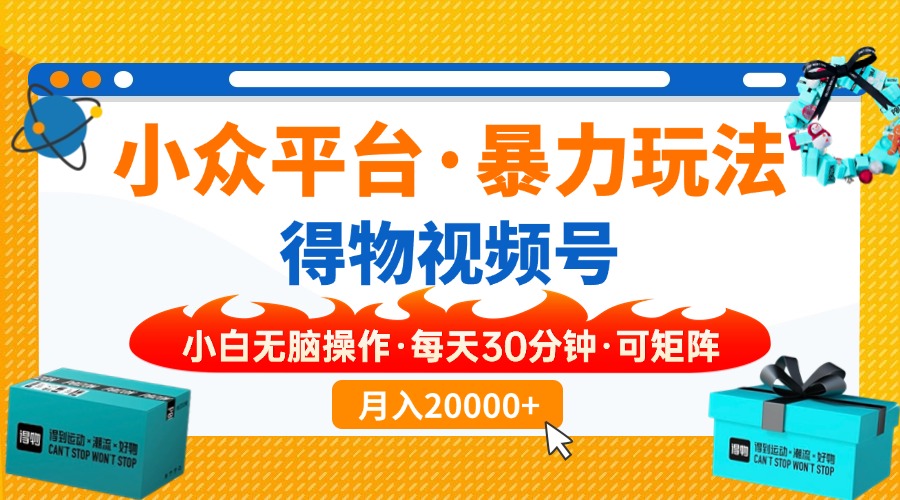 (14194期)小众平台暴力玩法,一键搬运爆款视频,可矩阵小白无脑操作,每天30分钟...-九一好资源