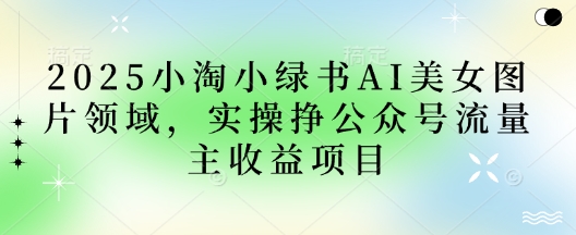 2025小绿书AI美女图片领域,实操挣公众号流量主收益项目-九一好资源