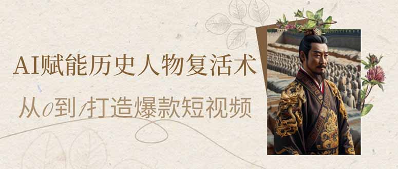(14311期)AI赋能历史人物复活术:从0到1打造爆款短视频-九一好资源