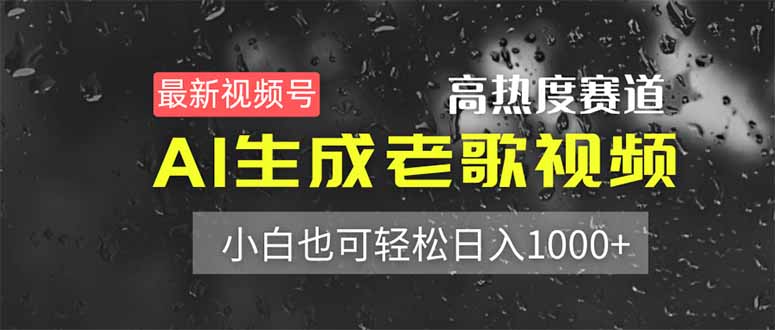(14303期)最新视频号高热度赛道!AI生成老歌视频,小白也可轻松日入1000+-九一好资源