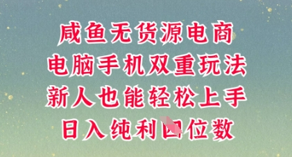 咸鱼无货源电商,多种运营方式,带你从零到一拿结果,可做代运营,也可软件一键发布【揭秘】-九一好资源