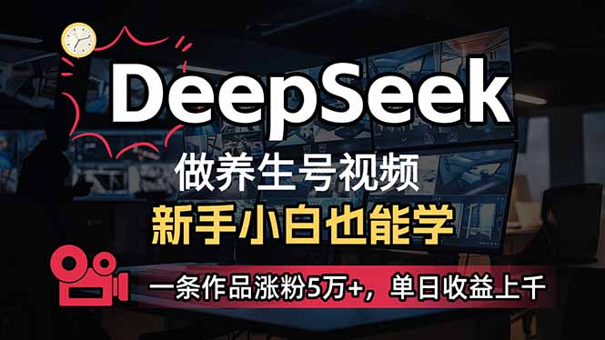 (14199期)小白用DeepSeek做养生号,一条作品涨粉5万+,单日收益上千-九一好资源
