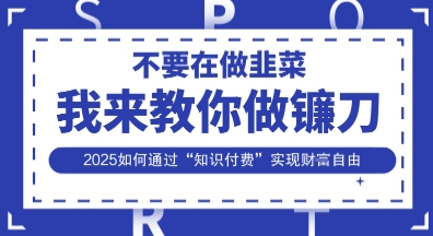 韭菜生涯终结者,我来教你做镰刀,2025如何通过“知识付费”实现财F自由【揭秘】-九一好资源