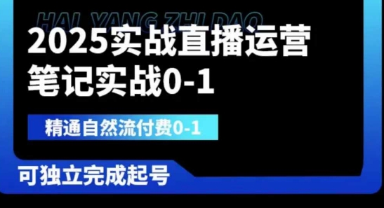 2025实战直播运营0-1,精通自然流付费0-1,可独立完成起号-九一好资源