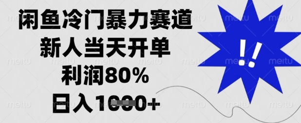 闲鱼冷门暴力赛道,新人当天开单,利润80%,日入数张【揭秘】-九一好资源